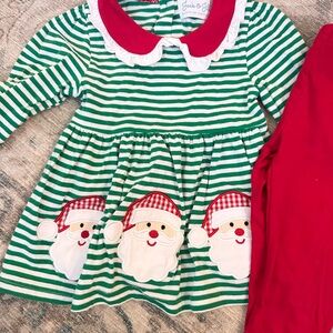 Green and Red Striped Santa Set